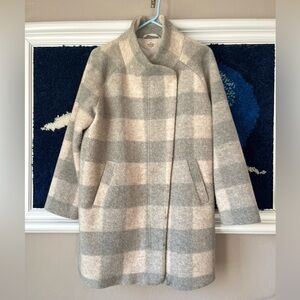 Marine Layer-Stephanie Cocoon Coat in Buffalo Check-L